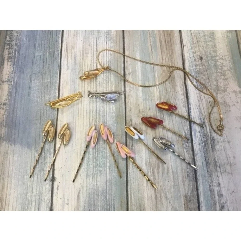 Ballerina Dancer Shoes Hairpins Necklace